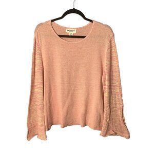 Vtg Cotton Country By Parkhurst Women Knit Sweater Multicolor Sleeves Size Large